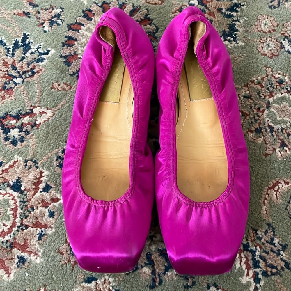 Lanvin satin ballerina flats size 6 magenta